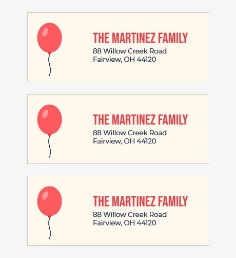 Confetti Pop Birthday Address Labels