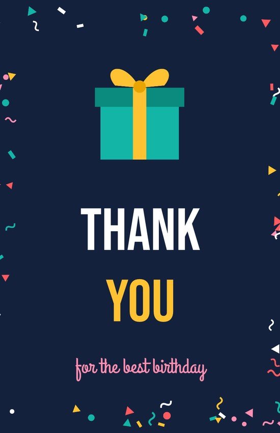 Confetti Pop Birthday Thank You Card
