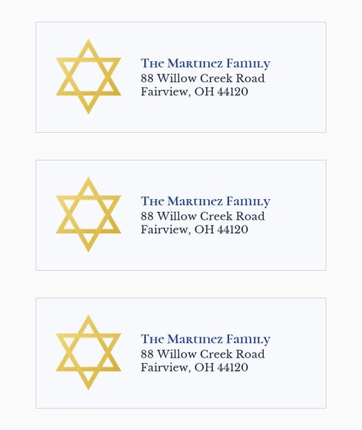 Festival of Lights Hanukkah Address Labels