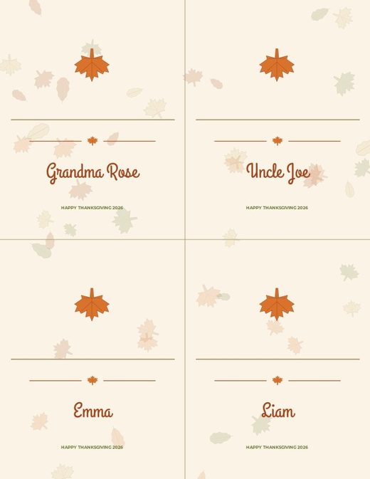 Gather & Give Thanks Place Cards