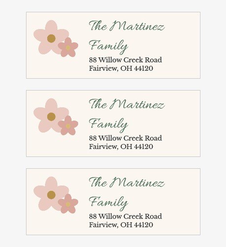 Ivory and Sage Wedding Address Labels