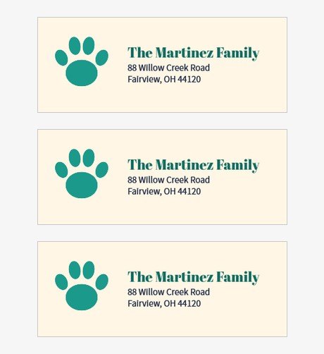 Pet Pals Address Labels