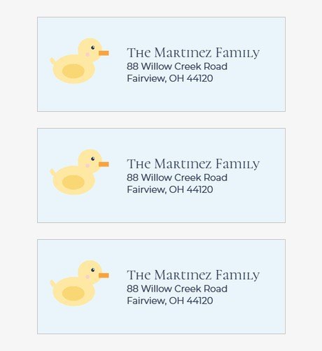 Soft Clouds Baby Address Labels