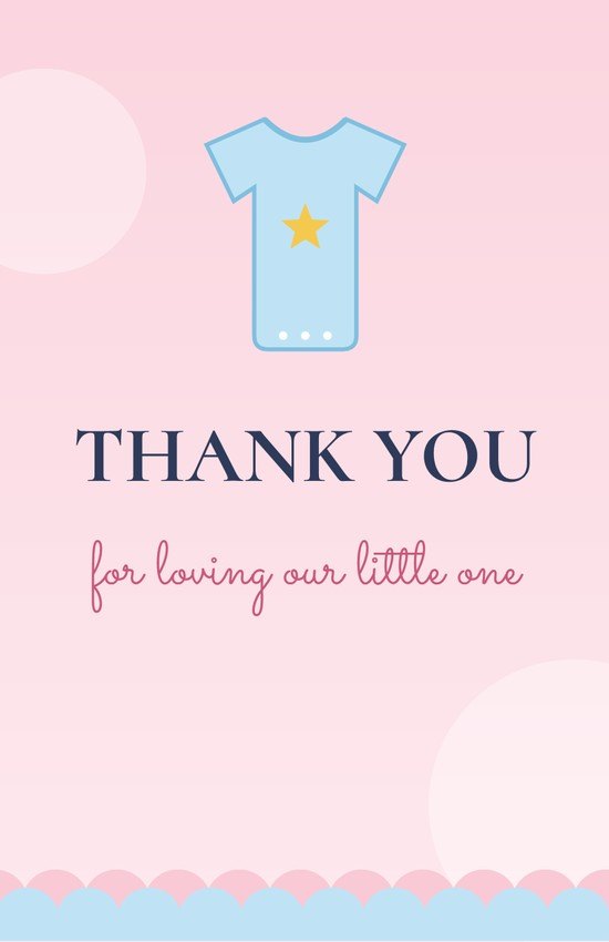 Soft Clouds Baby Thank You Card