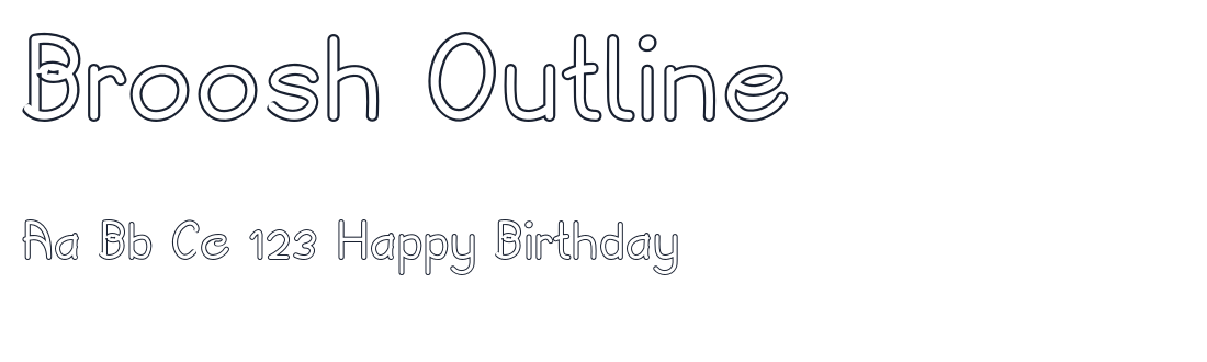 Broosh Outline font specimen