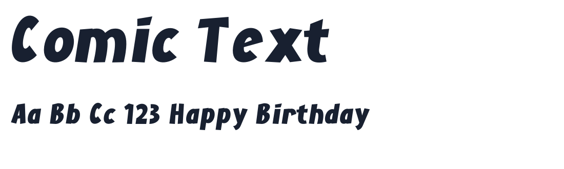 Comic Text font specimen