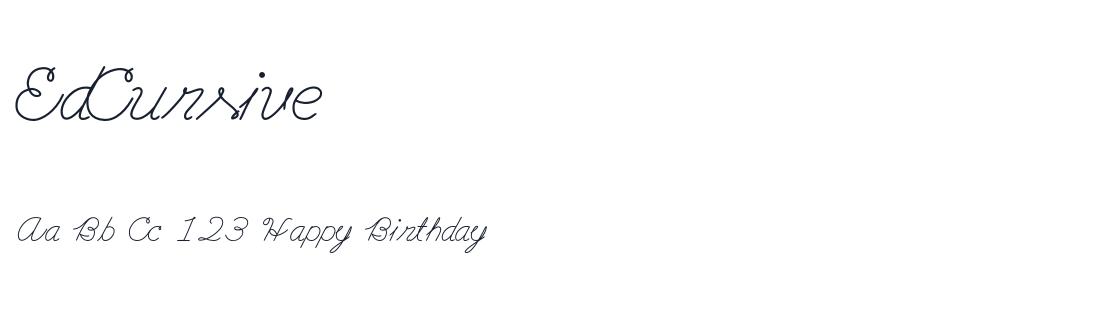 EdCursive font specimen