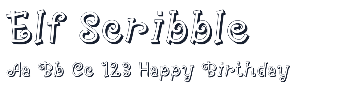 Elf Scribble font specimen