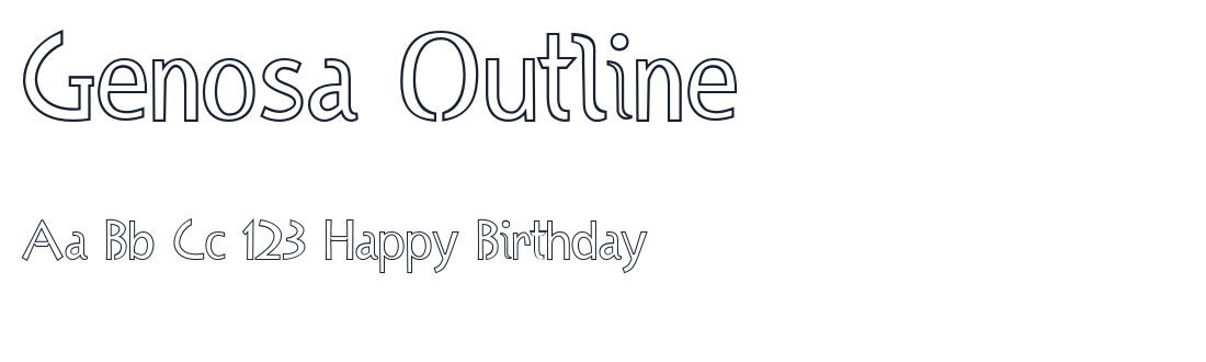Genosa Outline font specimen