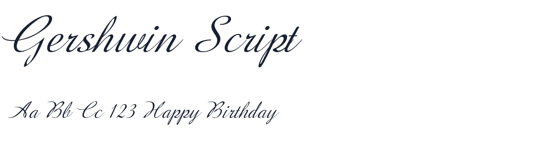 Gershwin Script font specimen