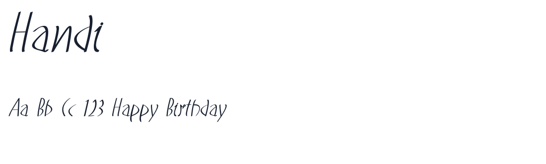 Handi font specimen