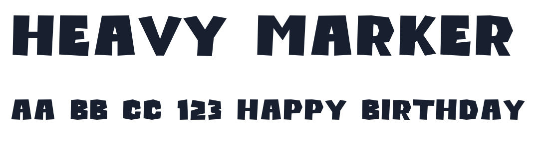 Heavy Marker font specimen