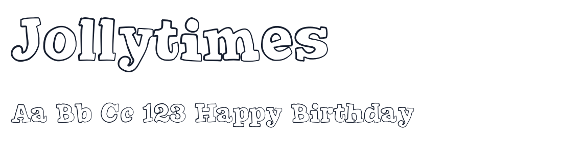 Jollytimes font specimen