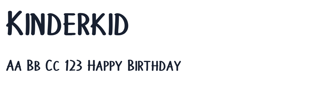 Kinderkid font specimen