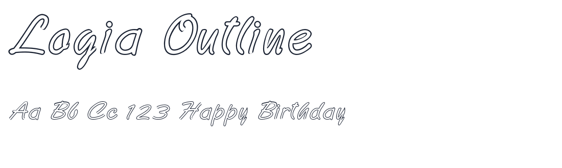 Logia Outline font specimen