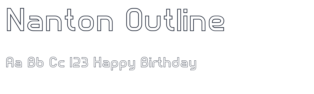 Nanton Outline font specimen
