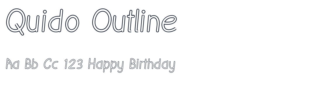Quido Outline font specimen