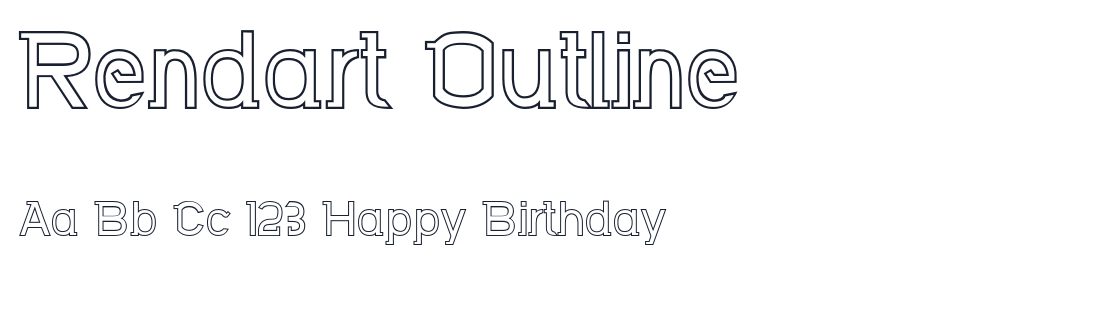 Rendart Outline font specimen