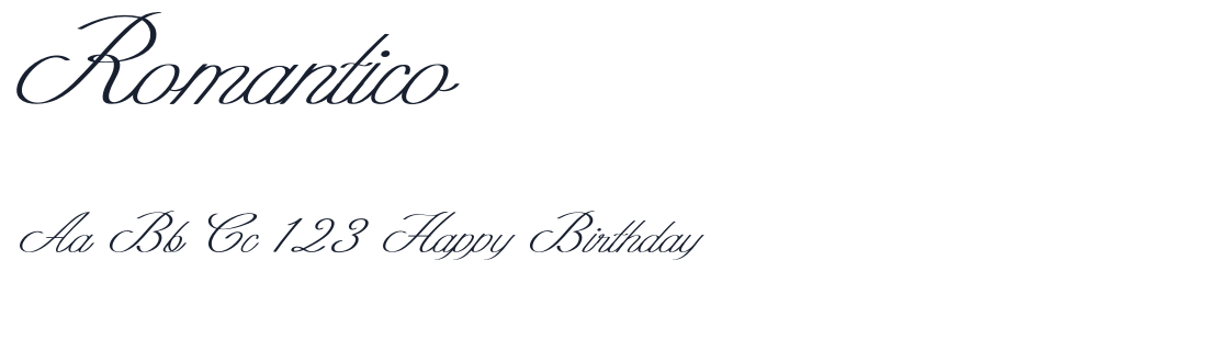 Romantico font specimen