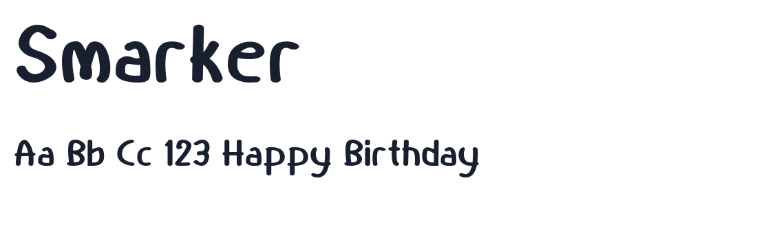 Smarker font specimen