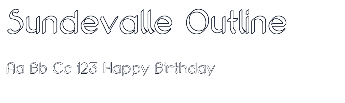 Sundevalle Outline font specimen