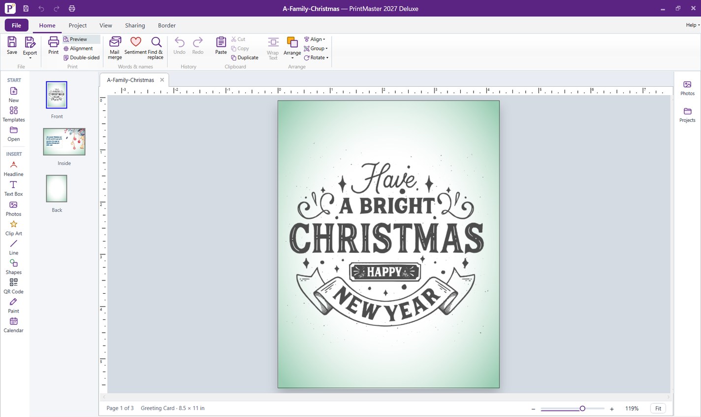 A cleaner workspace for greeting cards