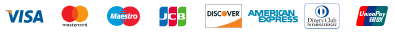Visa, Mastercard, Maestro, JCB, Discover, American Express, Diners Club and UnionPay accepted